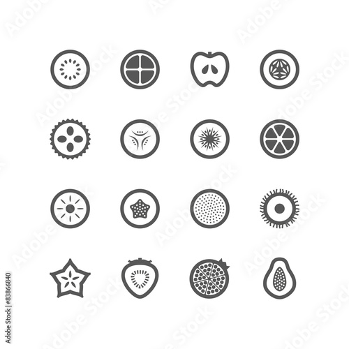 Icon Fruit Half Slide Circle, Vector Design illustration