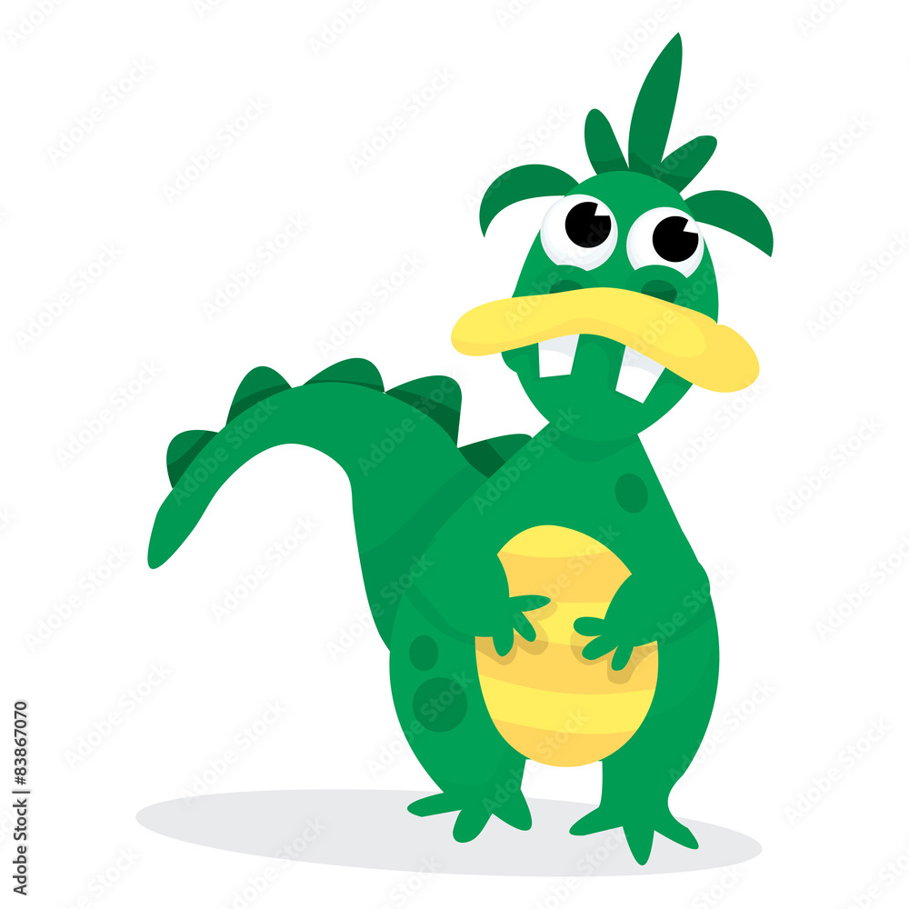 Fototapeta premium Green Cartoon Monster