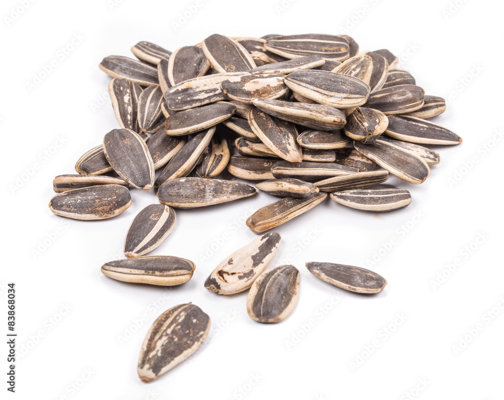 Close up of black sunflower seeds. Close up of black sunflower seeds.