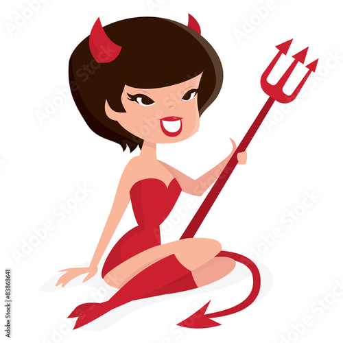 Cartoon Retro Devil Girl photo