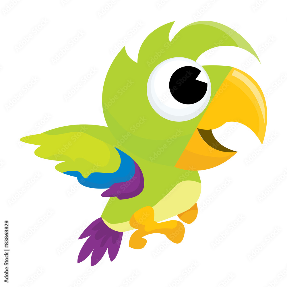 Naklejka premium Cute Cartoon Parrot