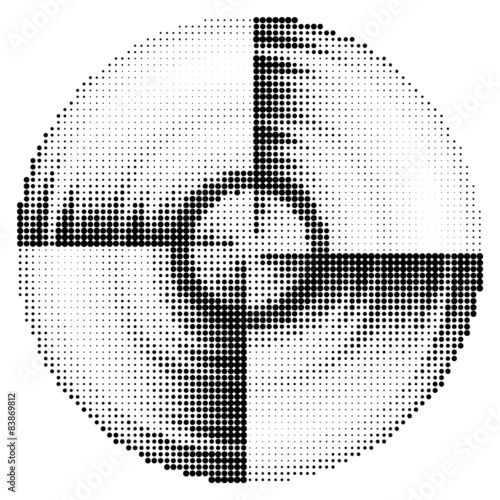 Abstract black and white dotted 