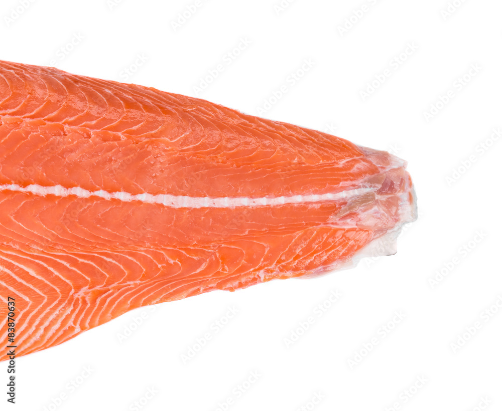 Raw salmon fillet.