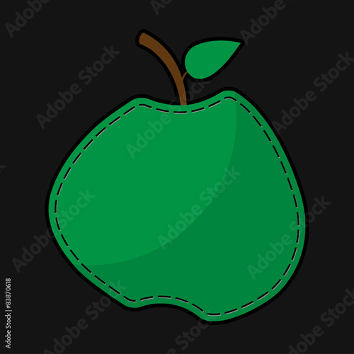 green seam apple with shadow