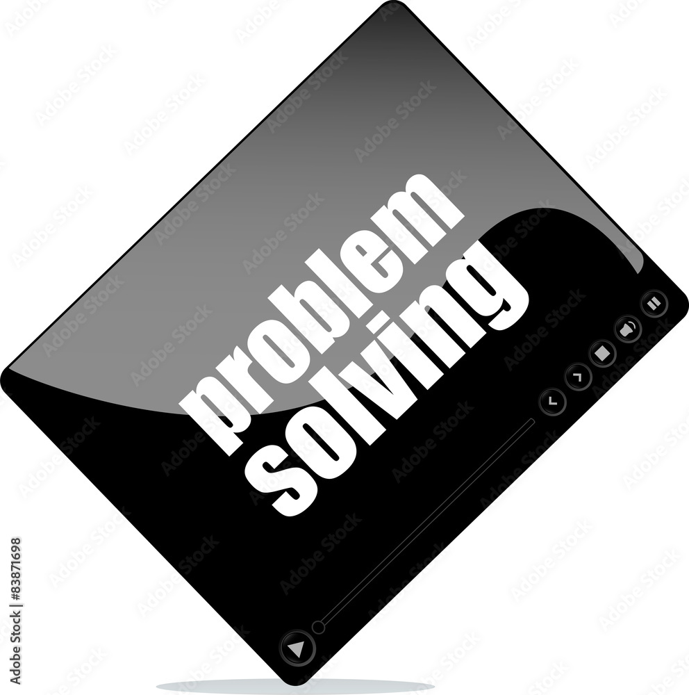 Video media player for web with problem solving words Video media player for web with problem solving words
