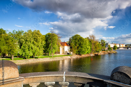 View from Legion Bridge on Strelecky Island, Prague. photo