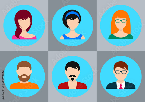 Wallpaper Mural Men and women vector icons Torontodigital.ca