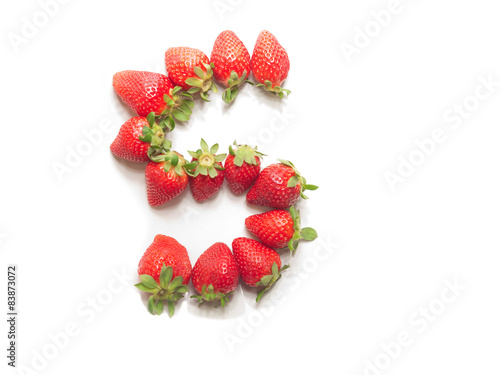 fresh strawberries arranged in s-shape