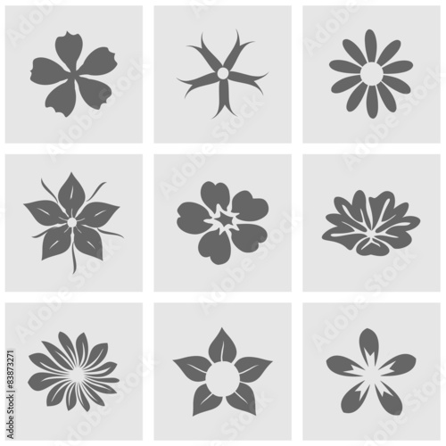Flower icons set great for any use. Vector EPS10.