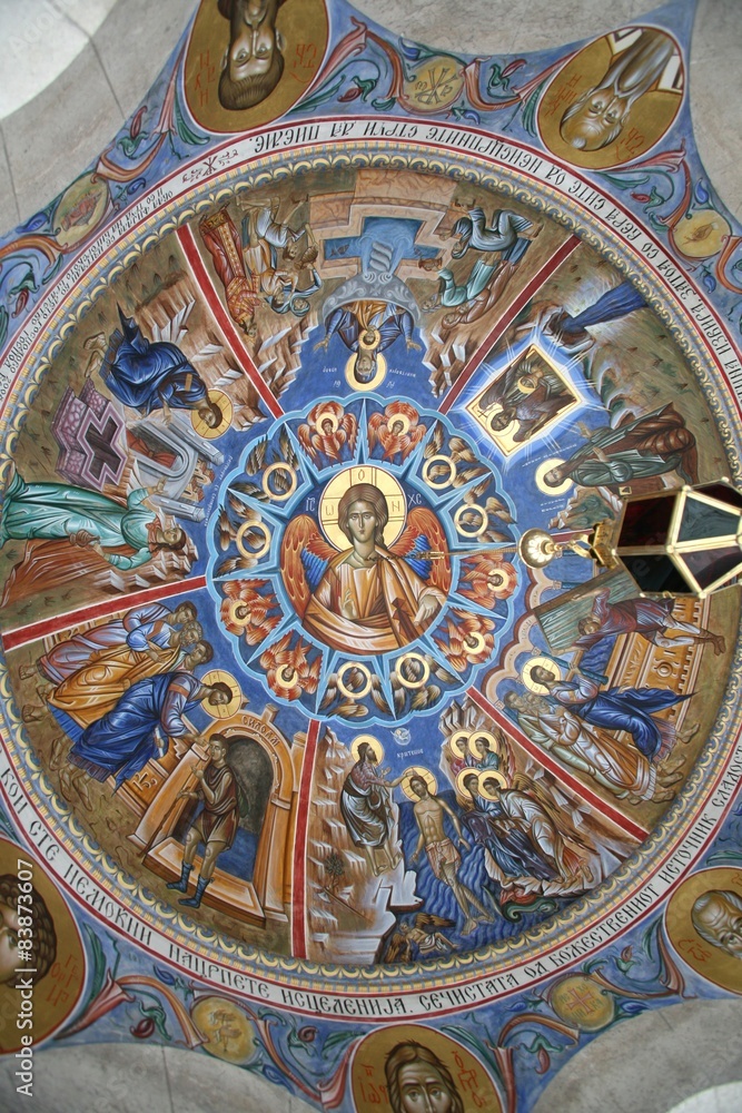 Ceiling of the church, depicting the life of Jesus