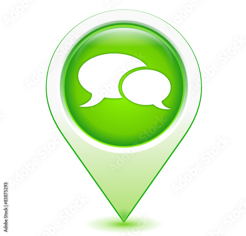 bulle de dialogue sur marqueur géolocalisation vert