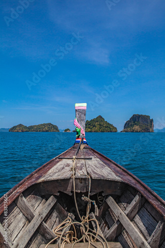Traditional thai long tail boat in a Andaman sea island.