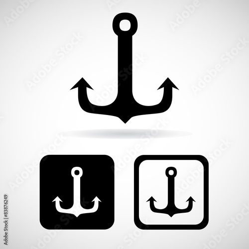 Anchor icons set great for any use. Vector EPS10.