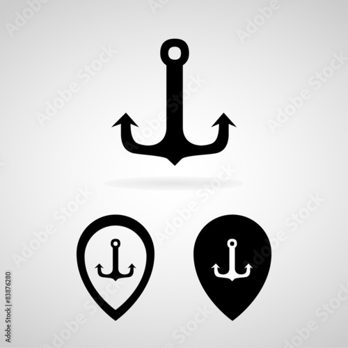 Anchor icons set great for any use. Vector EPS10.