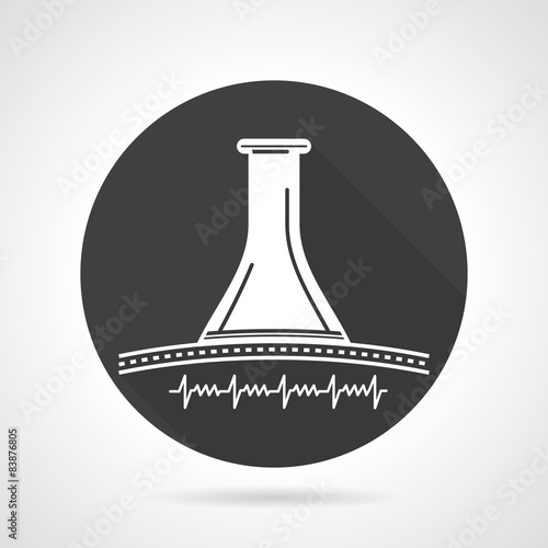 Stethoscope black round vector icon