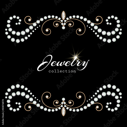 Decorative Jewelry Frame on Black