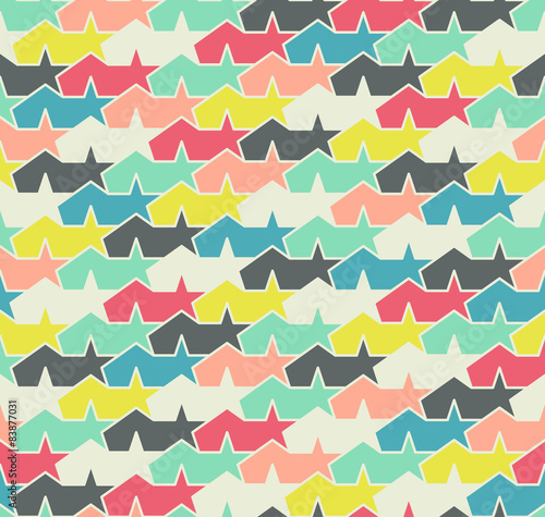 Multicolored seamless pattern. Colorful abstract stars.