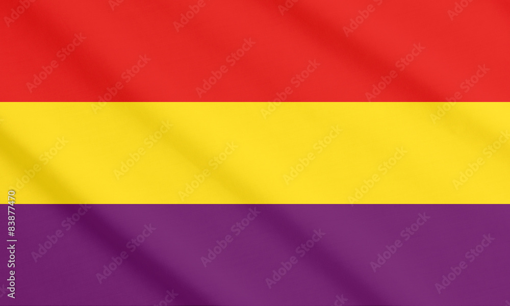 Waving flag of Second Spanish Republic (1931-1939)