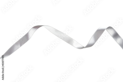 Silver ribbon on white background