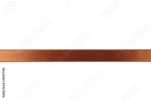 Brown ribbon on white background