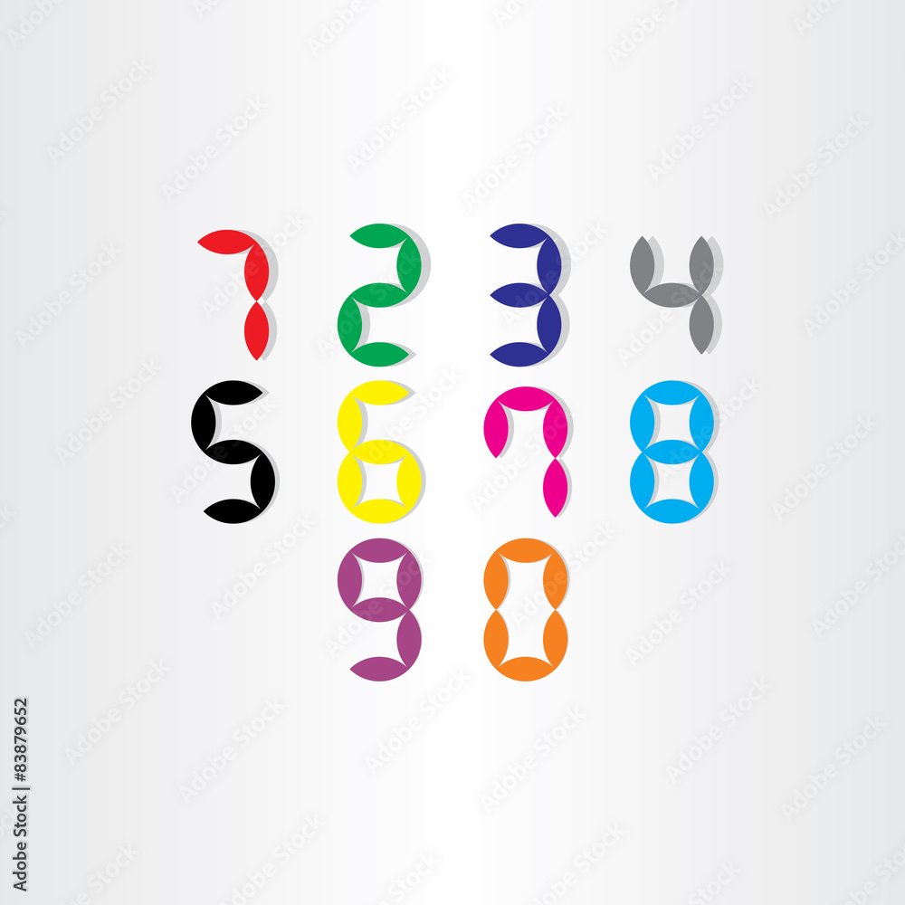 digital stylized numbers from 0 to 9 digital stylized numbers from 0 to 9