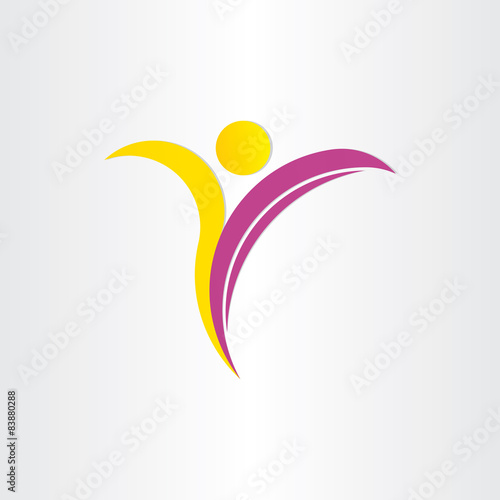 letter y healthy man yoga symbol