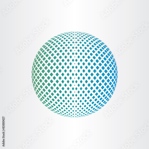 planet earth abstract globe with square halftones icon © Blasko Rizov