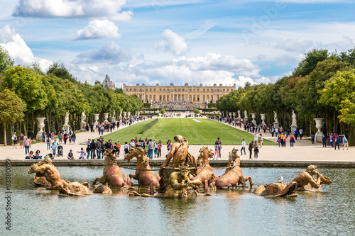 Fountain of Apollo in garden of Versailles Palace photo