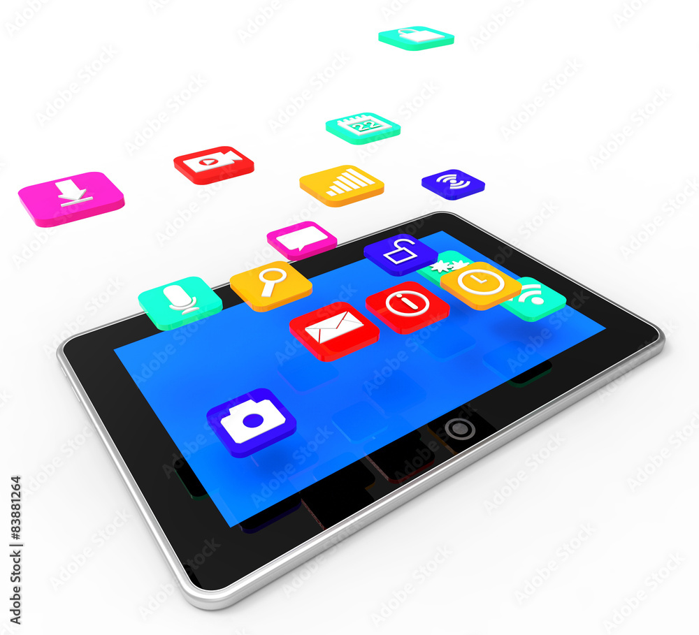 Social Media Tablet Indicates Application Software Social Media Tablet Indicates Application Software