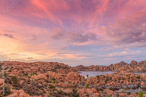 Sunset Over Watson Lake Prescott Arizona