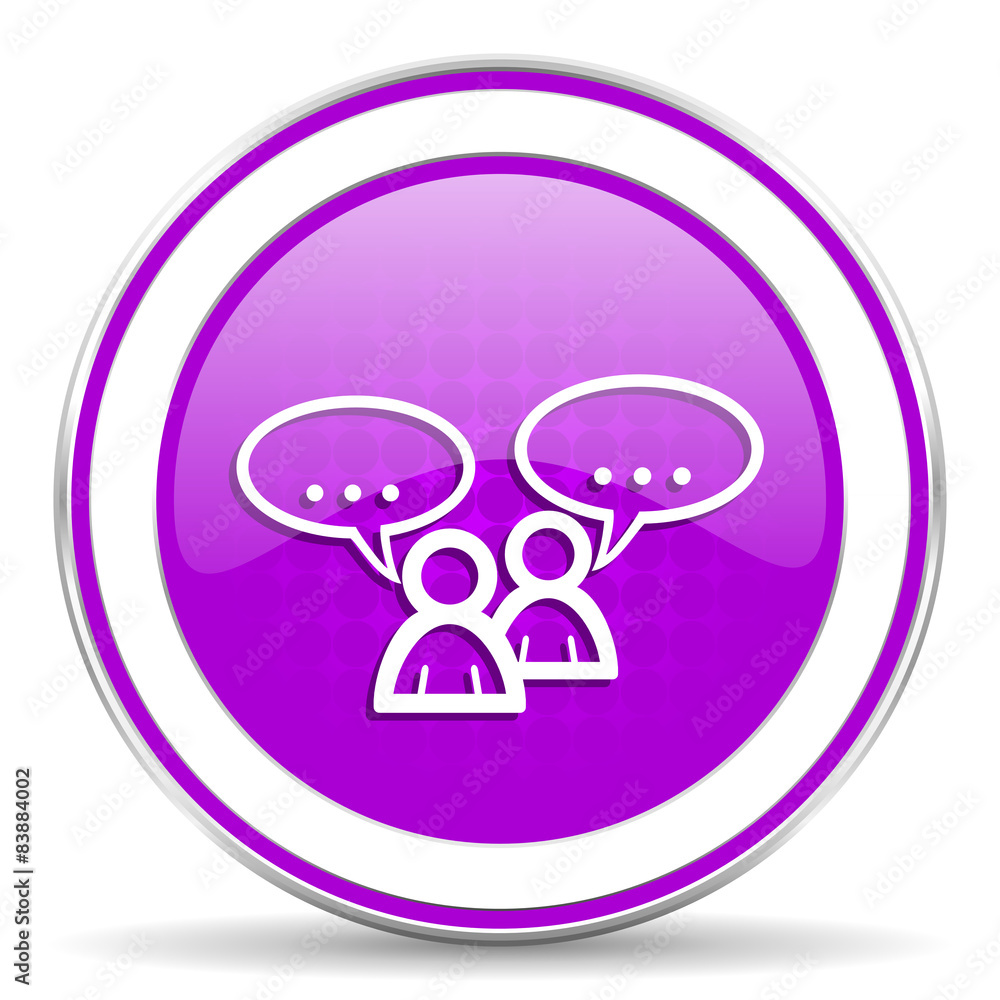 forum violet icon chat symbol bubble sign forum violet icon chat symbol bubble sign