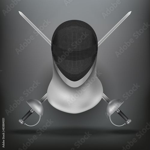 Fencing mask vector background illustration
