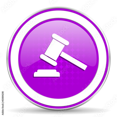 auction violet icon court sign verdict symbol