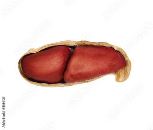 macro of peanut isolated on white background