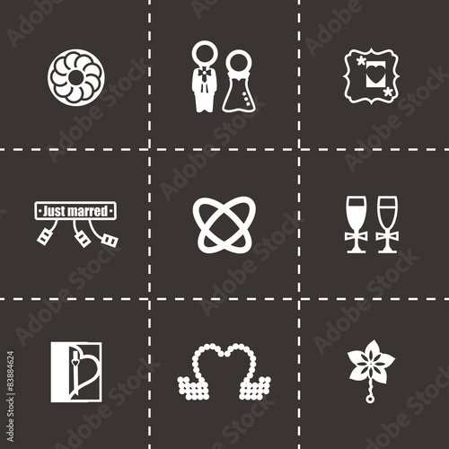 Vector Wedding icon set photo