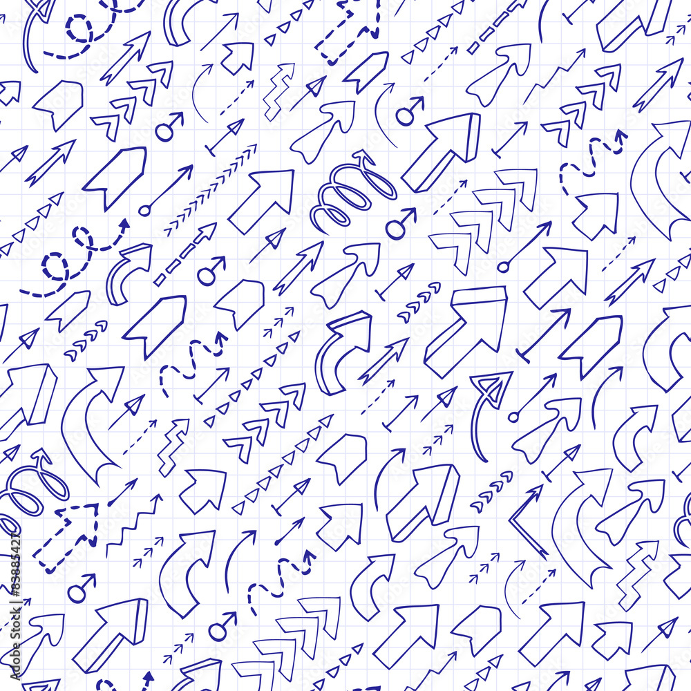 Seamless background of doodle arrows. Seamless background of doodle arrows.