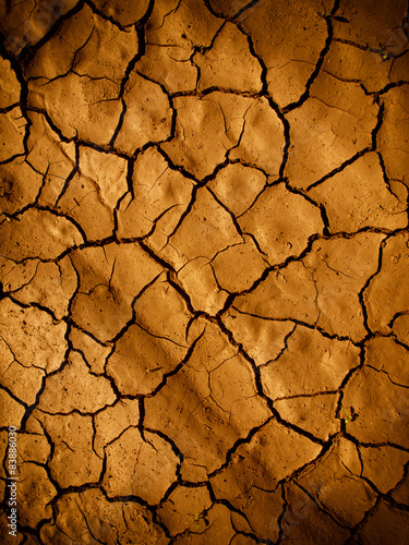 Cracked earth in dry desert