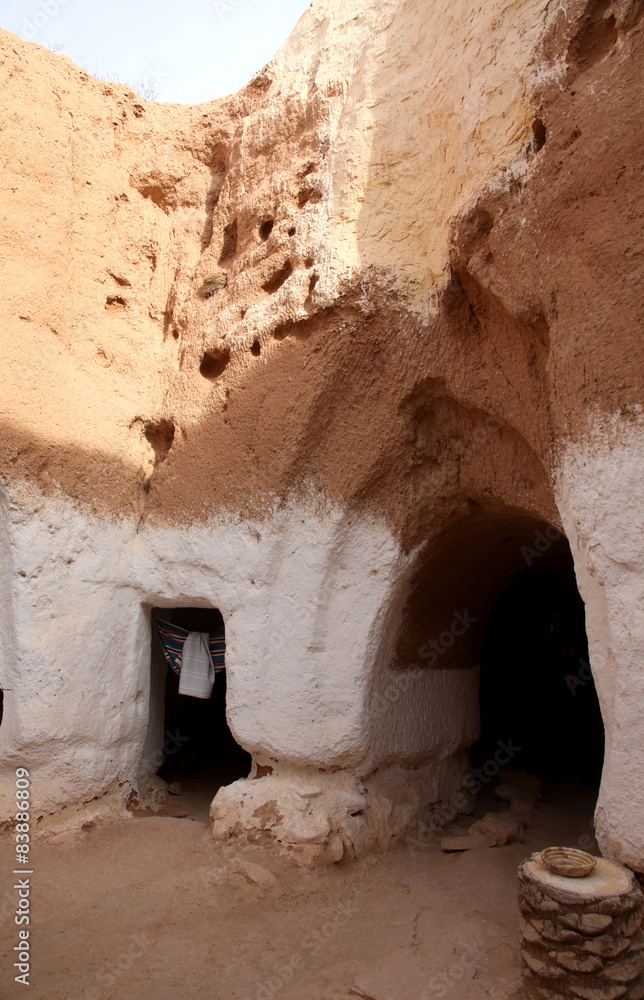 Residential caves of troglodyte in Matmata, Tunisia, Africa Stock Photo ...
