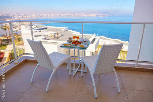 Delicious breakfast with sea view