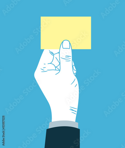 hand giving blank business card