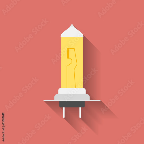 Icon of Car lamp bulb. Flat style