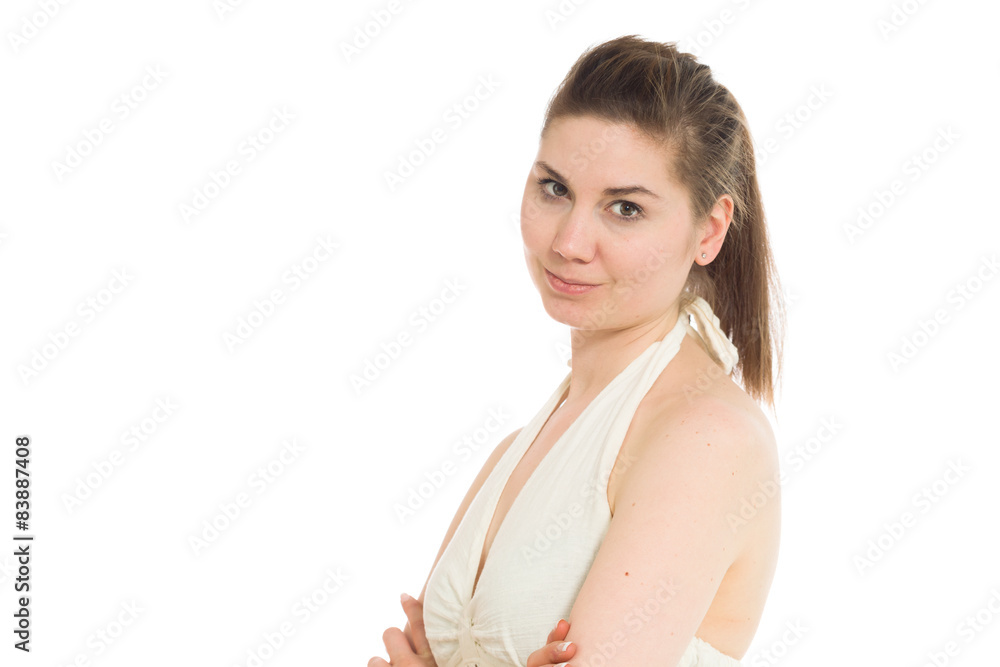 Model successful with arms crossed confident Model successful with arms crossed confident
