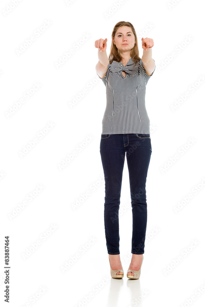 Model pointing to camera Model pointing to camera