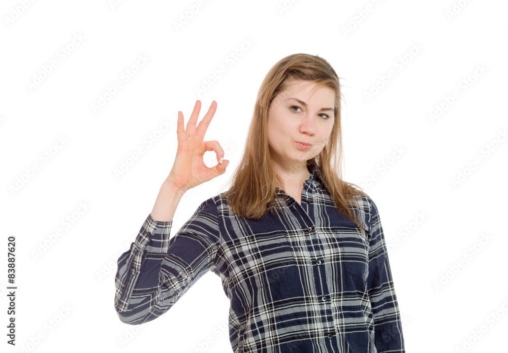 Model isolated ok sign Model isolated ok sign