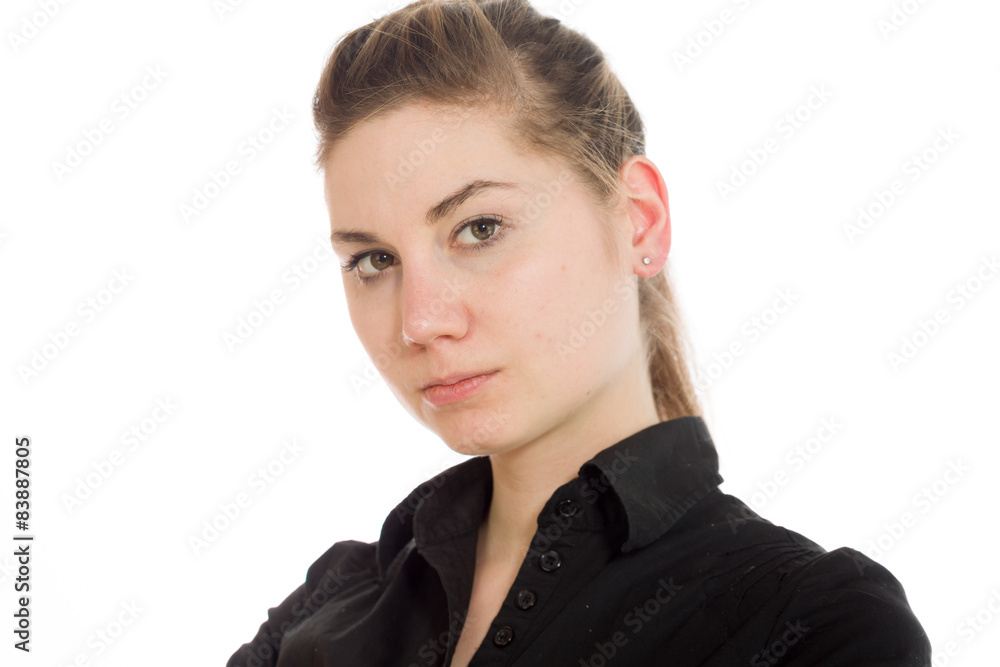 Model successful with arms crossed confident Model successful with arms crossed confident