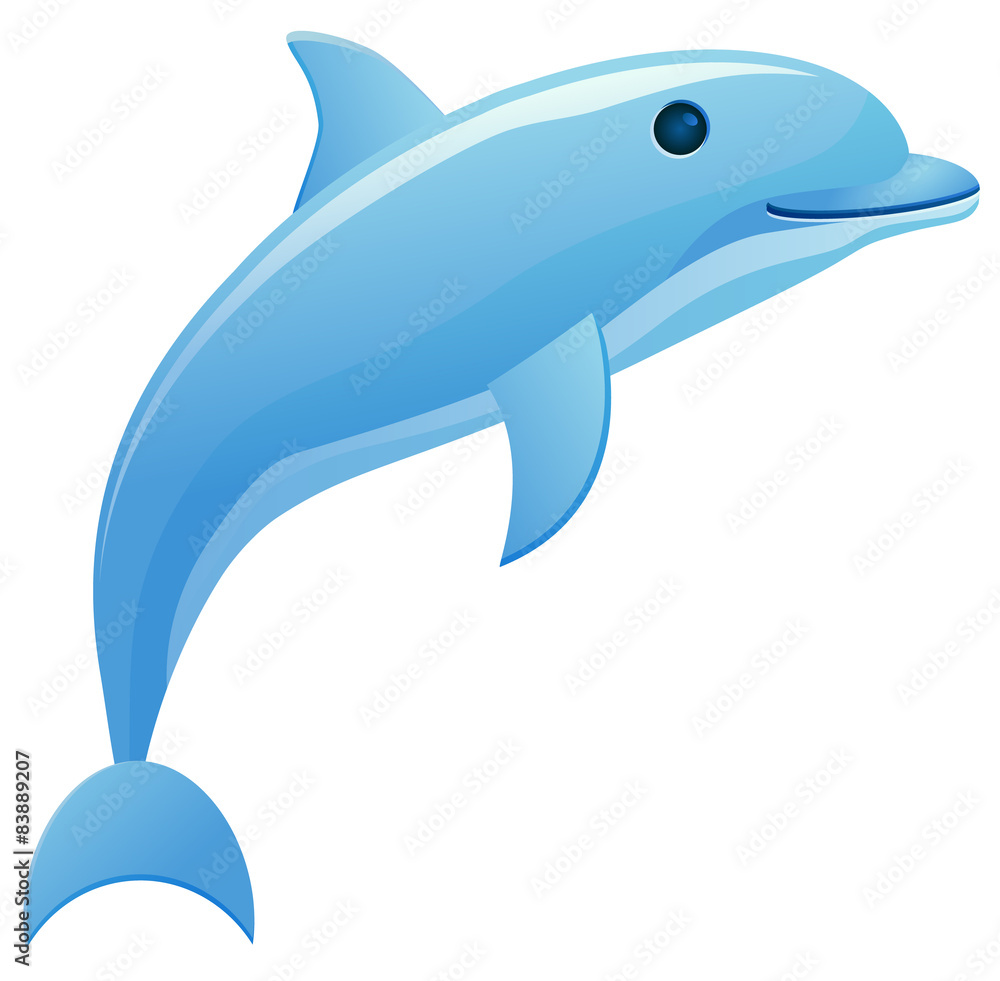 Naklejka premium Dolphin jumping vector image