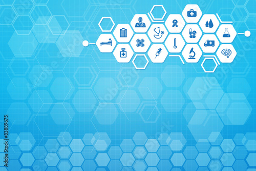 Medical background and icons to treat patients.