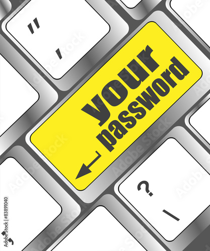 your password button on keyboard - security concept