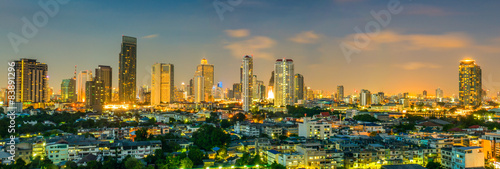 Panorama landscape nightlife view bangkok city © petcharapj