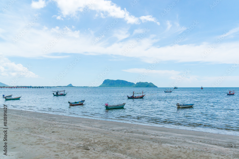 Small fishing boats Ao Prachuap area Prachuap Khiri Khan 
